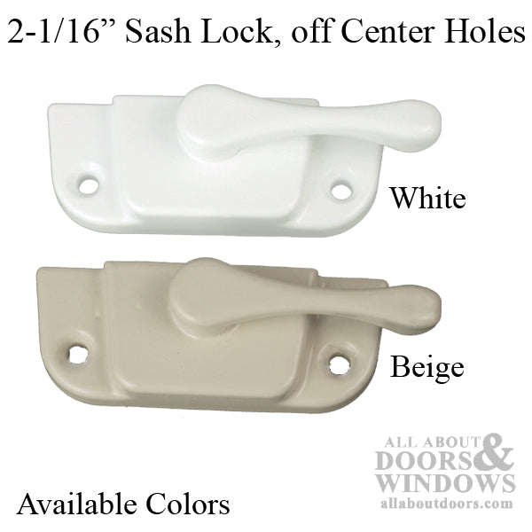 Right Hand Sash Lock 2-1/16" Off-Center Holes, No Nibs