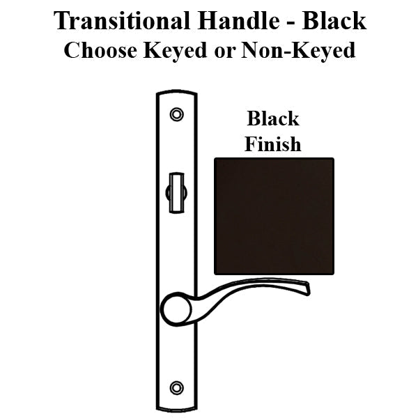 Truth Sentry Lock Handle Set Transitional Painted Over Zinc- Black Hardware