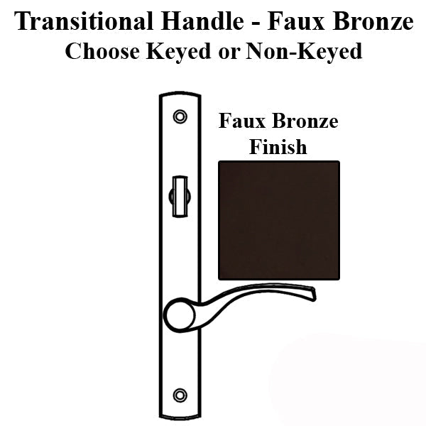 Truth Sentry Lock Handle Set Transitional Painted Over Zinc- Faux Bronze Hardware