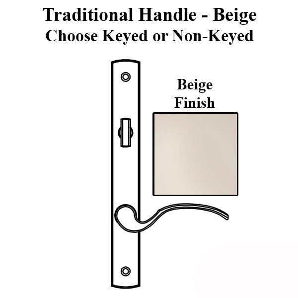 Truth Sentry Lock Handle Set Traditional Painted Over Zinc Beige Hardware