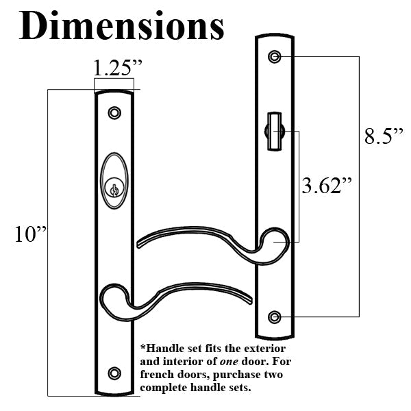 Truth Sentry Lock Handle Set Traditional Painted Over Zinc Black Hardware