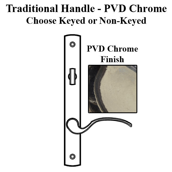 Truth Sentry Lock Handle Set Traditional Decorative Finish Over Brass Pvd Chrome Hardware