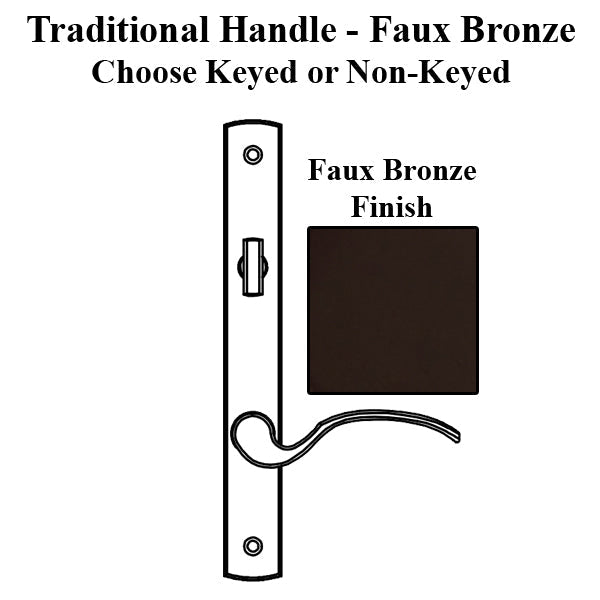 Truth Sentry Lock Handle Set Traditional Painted Over Zinc Faux Bronze Hardware