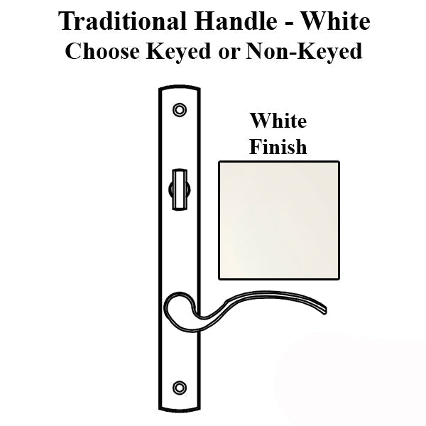 Truth Sentry Lock Handle Set Traditional Painted Over Zinc White Hardware