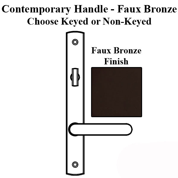 Truth Sentry Lock Handle Set Contemporary Painted Over Zinc Faux Bronze Hardware