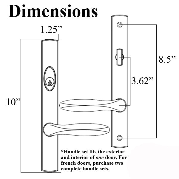Truth Sentry Lock Handle Set Classic Semi-Active Decorative Finishes Over Brass Pvd Hardware