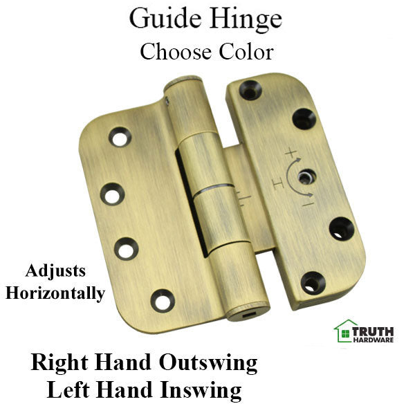 Truth Sentry Hinged Door Adjustable Guide Hinge Rho / Lhi 4 X Inches Choose Color Hardware