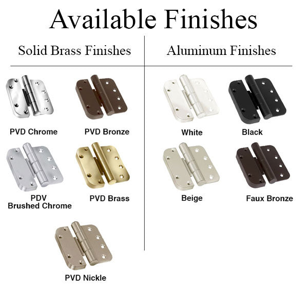 Truth Sentry Hinged Door Adjustable Set Hinge Rho / Lhi 4 X Inches Choose Color Hardware