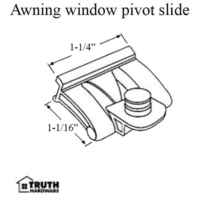 Black Plastic Awning Window Pivot Slide Assembly