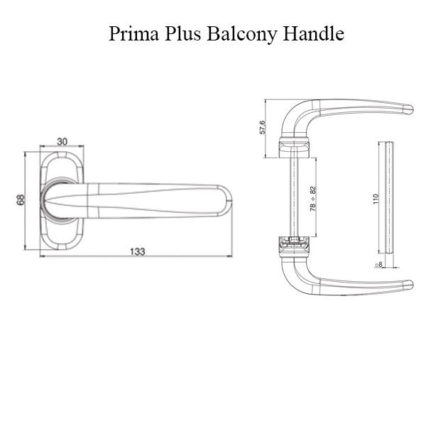 Prima Plus Handles Non Locking Hardware