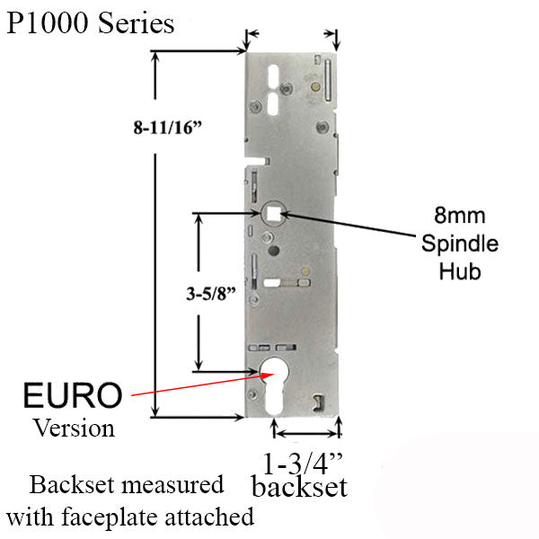 P1000 Passive Gearbox Only 45/92 Euro Cylinder Hardware