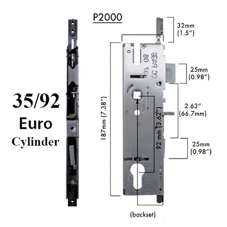P2000 Active Gearbox only 35/92 Euro Cylinder