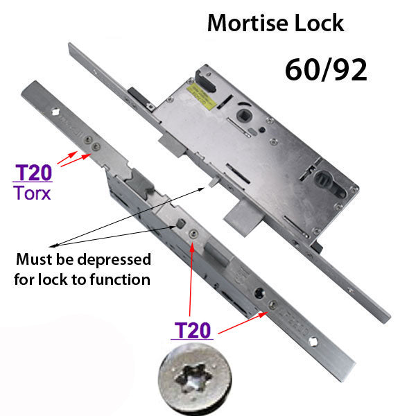 20Mm P2000 Active 35/92 Spl Mortise Lock Body American Vers Hardware