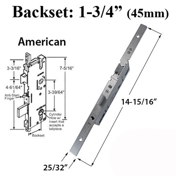 20Mm P2000 Active 45/92 Spl Mortise Lock Body American Vers Hardware