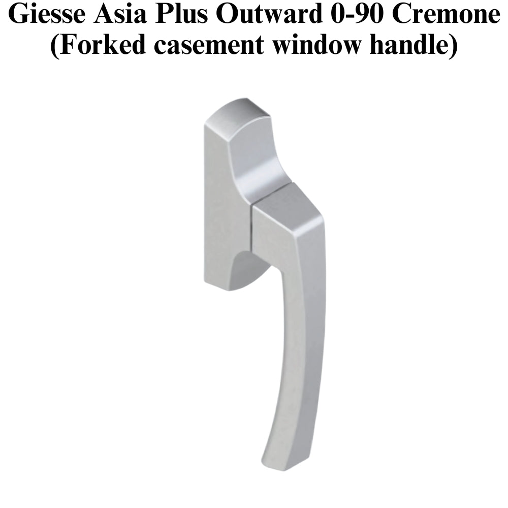 Giesse Asia Plus Outward 0-90 Cremone Handle - Silver