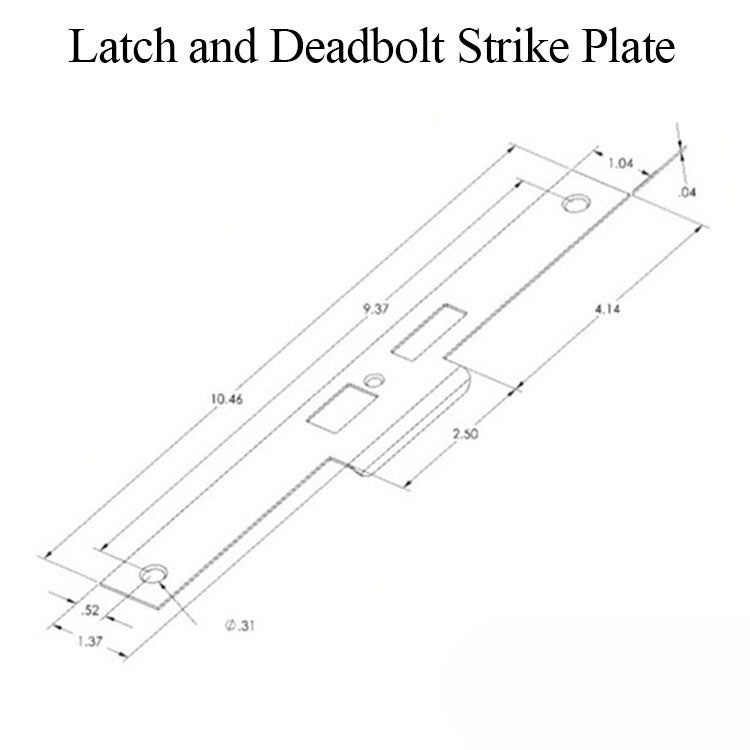 Strike Plate Latch And Deadbolt Left Hand - Ss Hardware