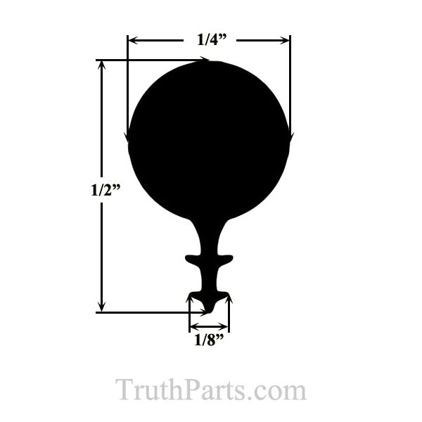 Kerf Style Weatherstrip with 1/4 Inch Foam Filled Bulb