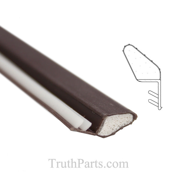 Weatherstrip Kerf Back Polyflex, Foam-Filled Bulb, .325" Reach