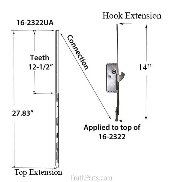 16mm P2000 Active Upper Rhino Hook (14 length), Adjustable