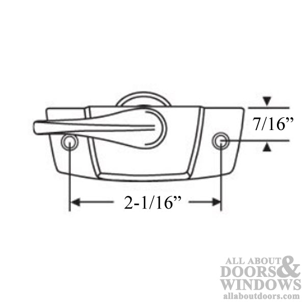 Single/Double Hung Window Sash Lock 2-1/16 inch Screw Spacing