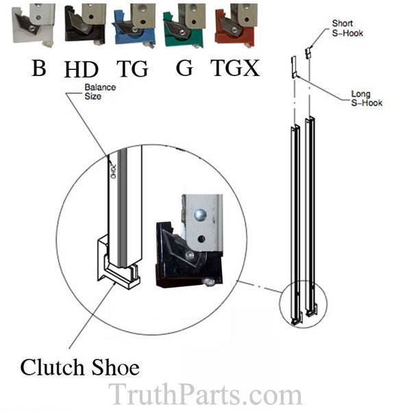 1/2Inch Ribbed Channel Balance for Vinyl Jambliners, Weather Shield #17 End Bracket Attached -  Regular Duty