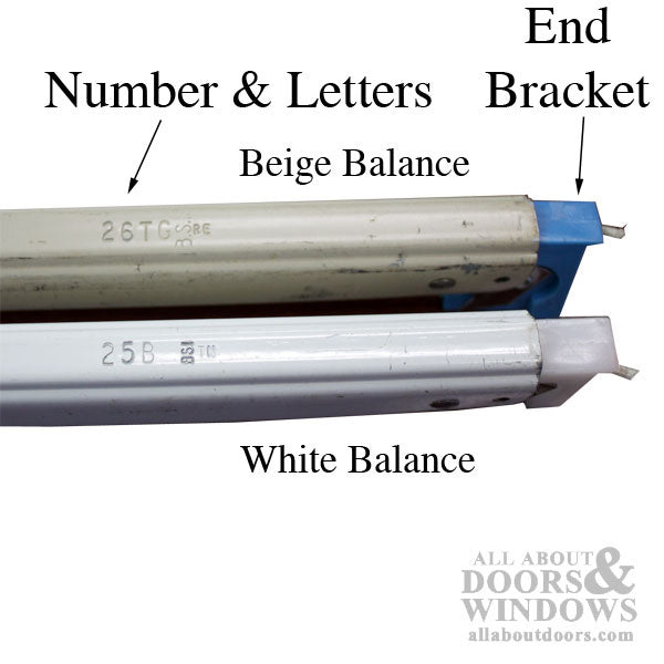 1/2Inch Ribbed Channel Balance for Vinyl Jambliners, Weather Shield #17 End Bracket Attached -  Heavy Duty