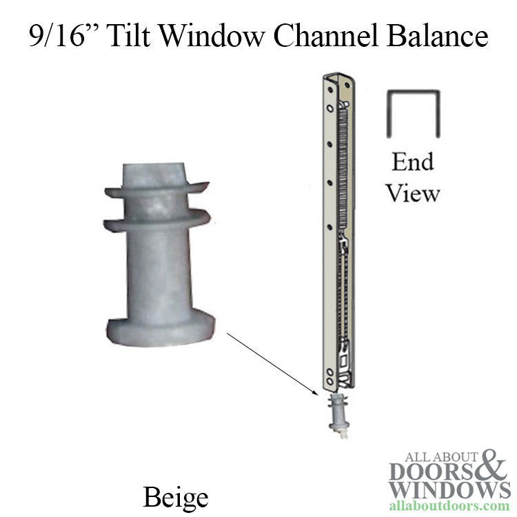 736 Custom Channel Balance for Tilt Windows, Beige, 9/16 x 9/16 - Stamped# 10-27