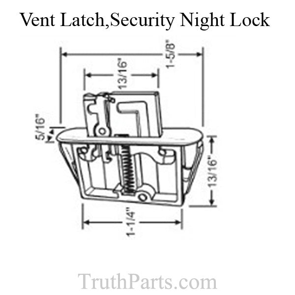 Plastic Security Night / Vent Latch - Choose Color