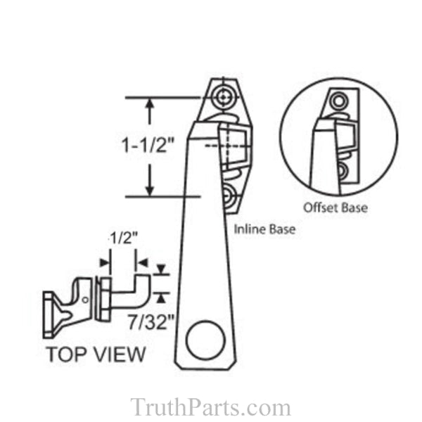 Project-In Handle 1-1/2 Screw Holes 1/2 Hook Projection Pole Ring Hardware